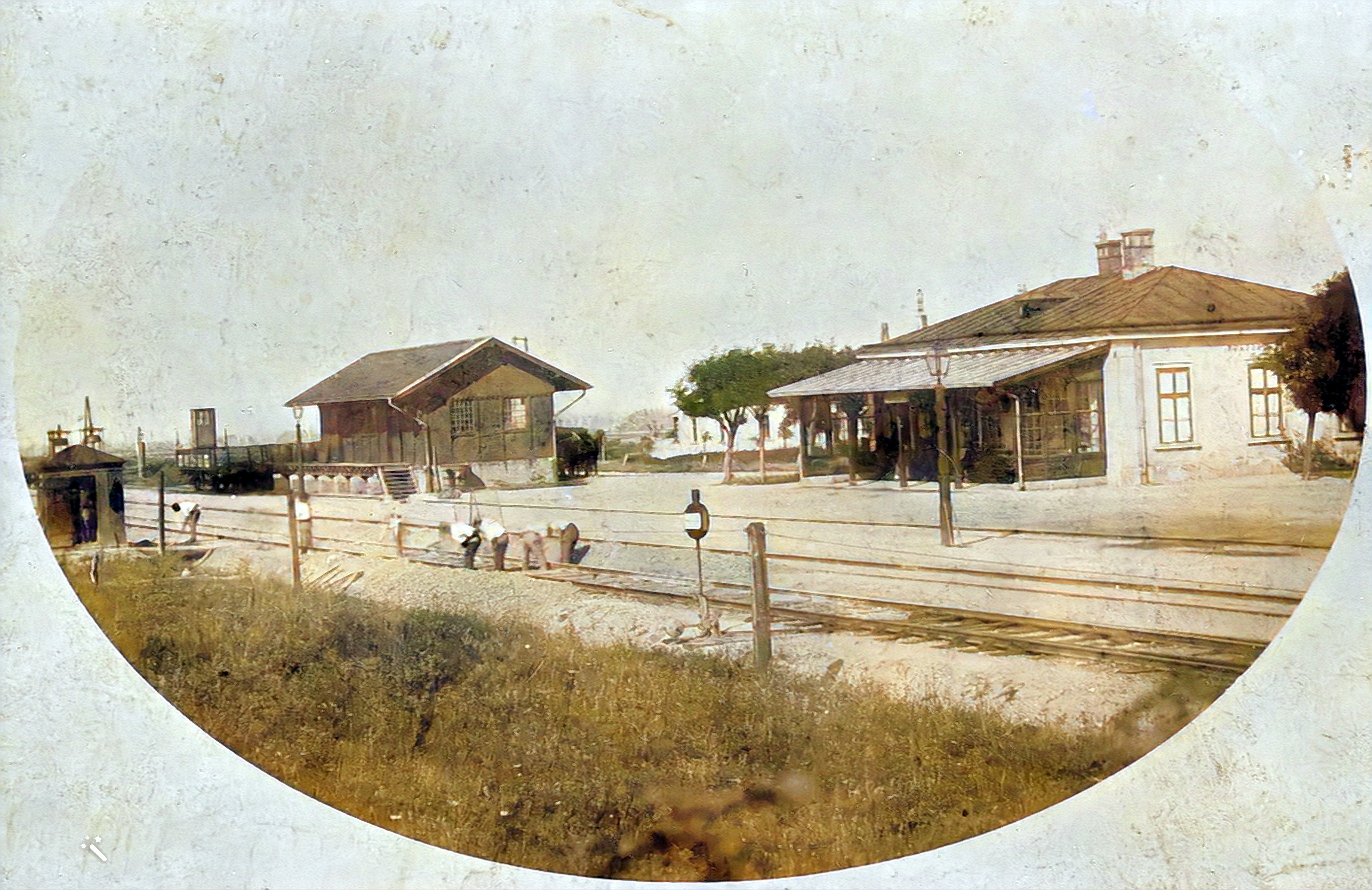 1880 ca Bahnhof kolloriert